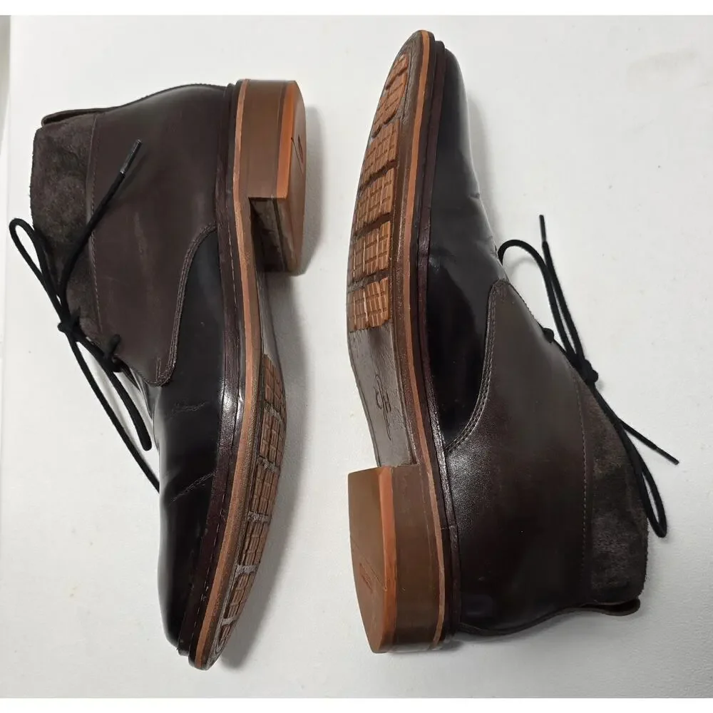 Cole Haan C10826 9 Air Colton Chukka Med/Dark Brown Shiny Boot Shoe sz 10 M